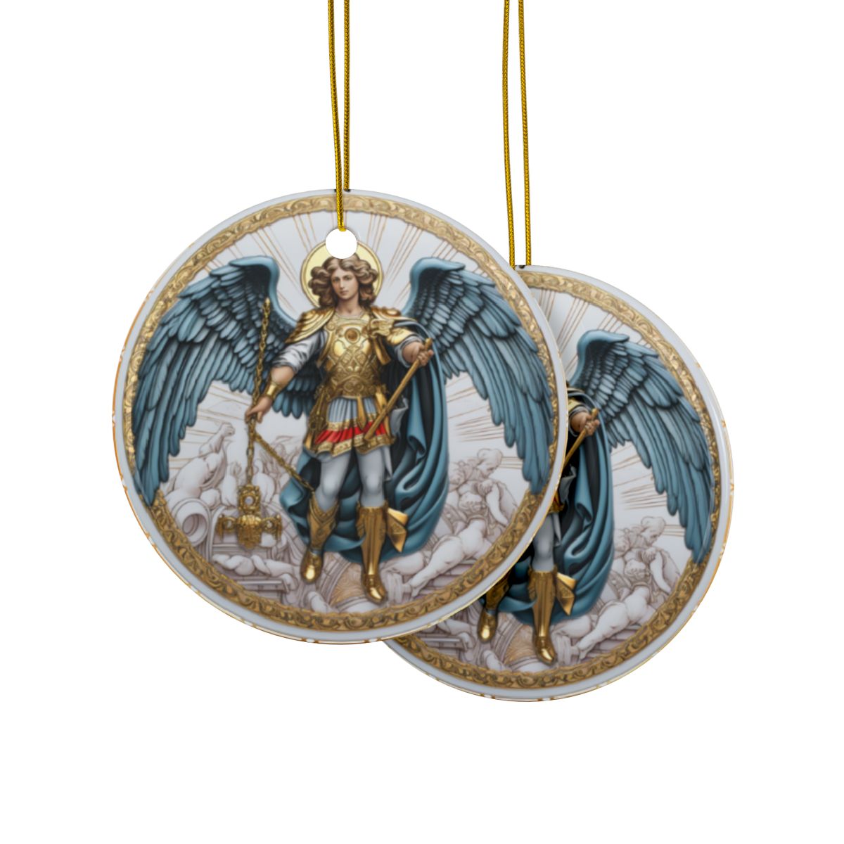 Ceramic Ornaments, 2-Side Print, (1pc, 3pcs, 5pcs, 10pcs)