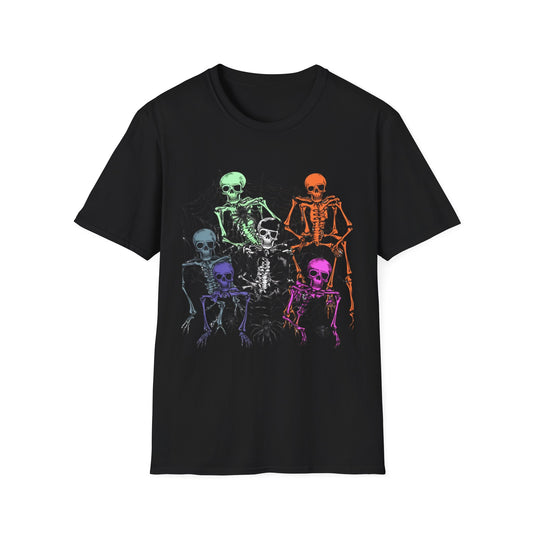 Halloween, Unisex Softstyle T-Shirt, Skeleton Halloween T Shirt